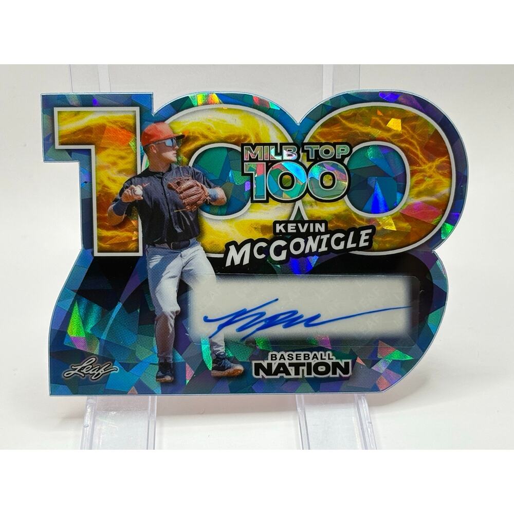 2025 Leaf Baseball Nation Kevin Mcgonigle Top 100 Die-cut Blue Ice Auto 1/1 SSP